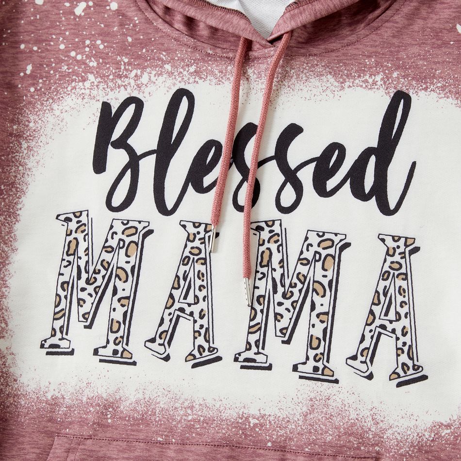 Mommy and Me Leopard Letter Print Long-sleeve Hoodies Redbeanpaste big image 4