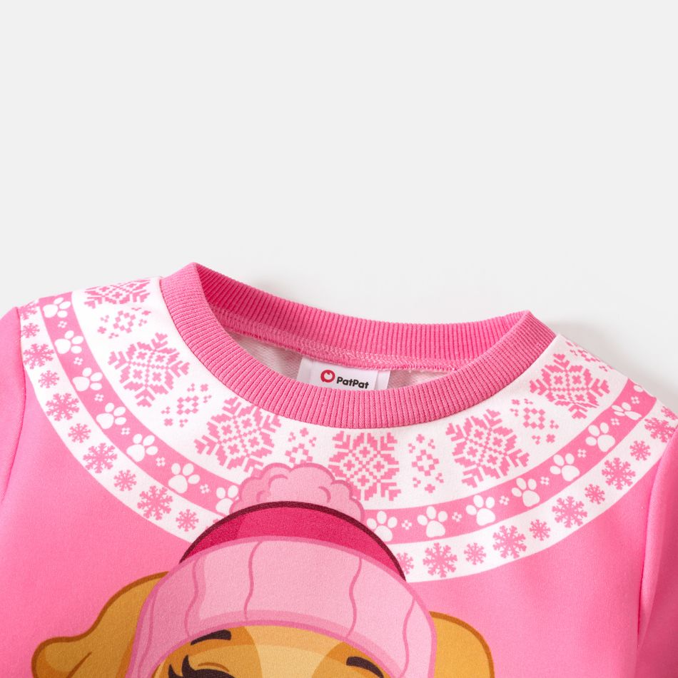 PAW Patrol Toddler Girl/Boy Christmas Snowflake Print Sweatshirt Pink big image 4