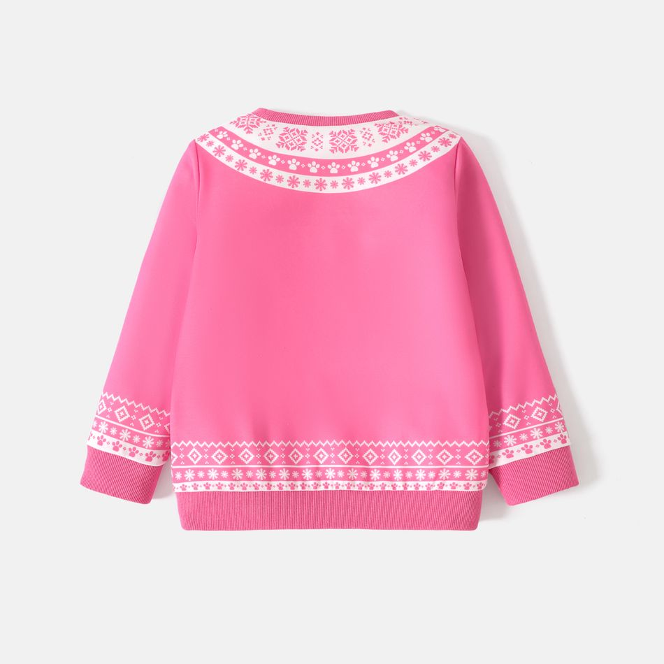 PAW Patrol Toddler Girl/Boy Christmas Snowflake Print Sweatshirt Pink big image 6