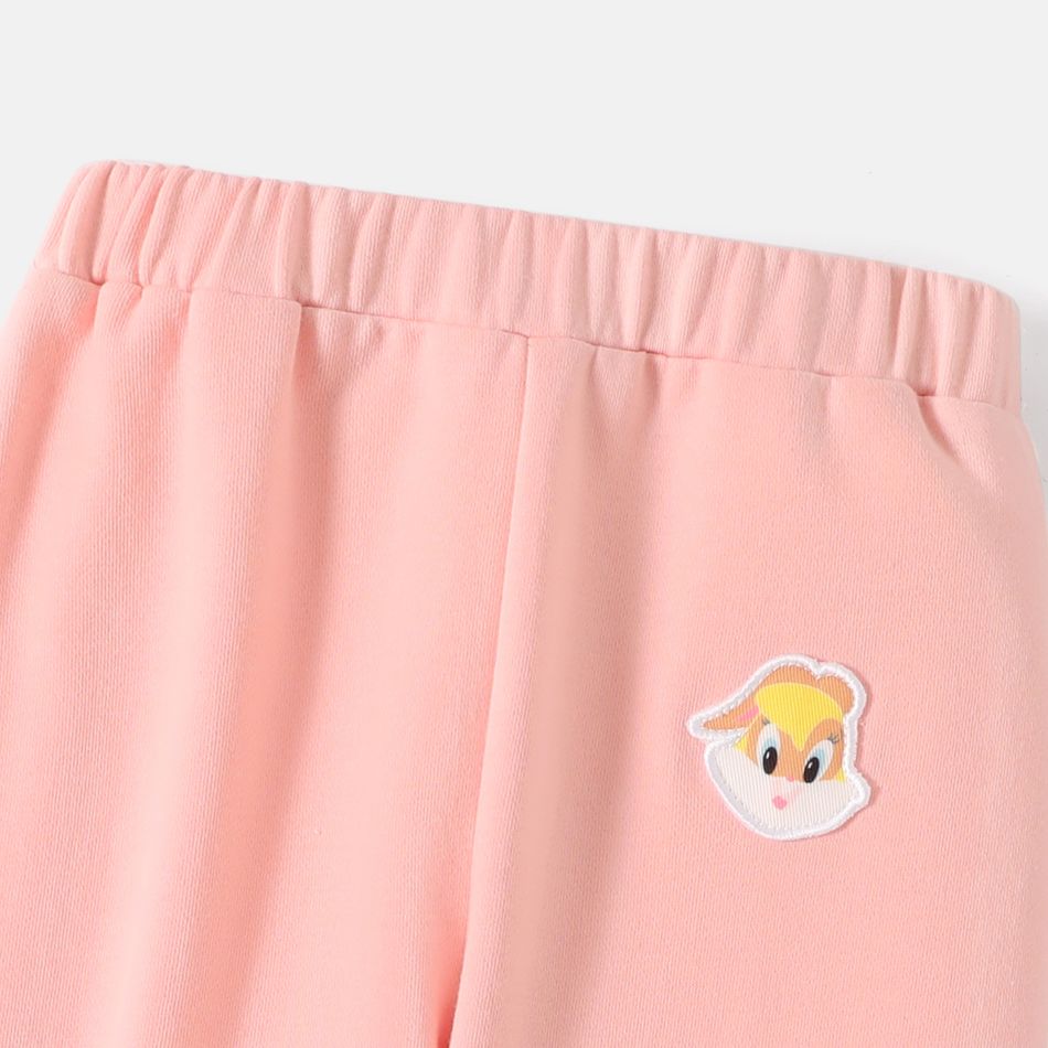 Looney Tunes Toddler Girl Patch Embroidered Elasticized Pants Pink big image 4