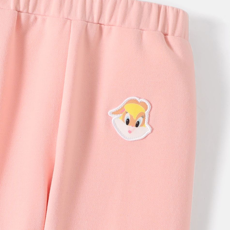 Looney Tunes Toddler Girl Patch Embroidered Elasticized Pants Pink big image 3