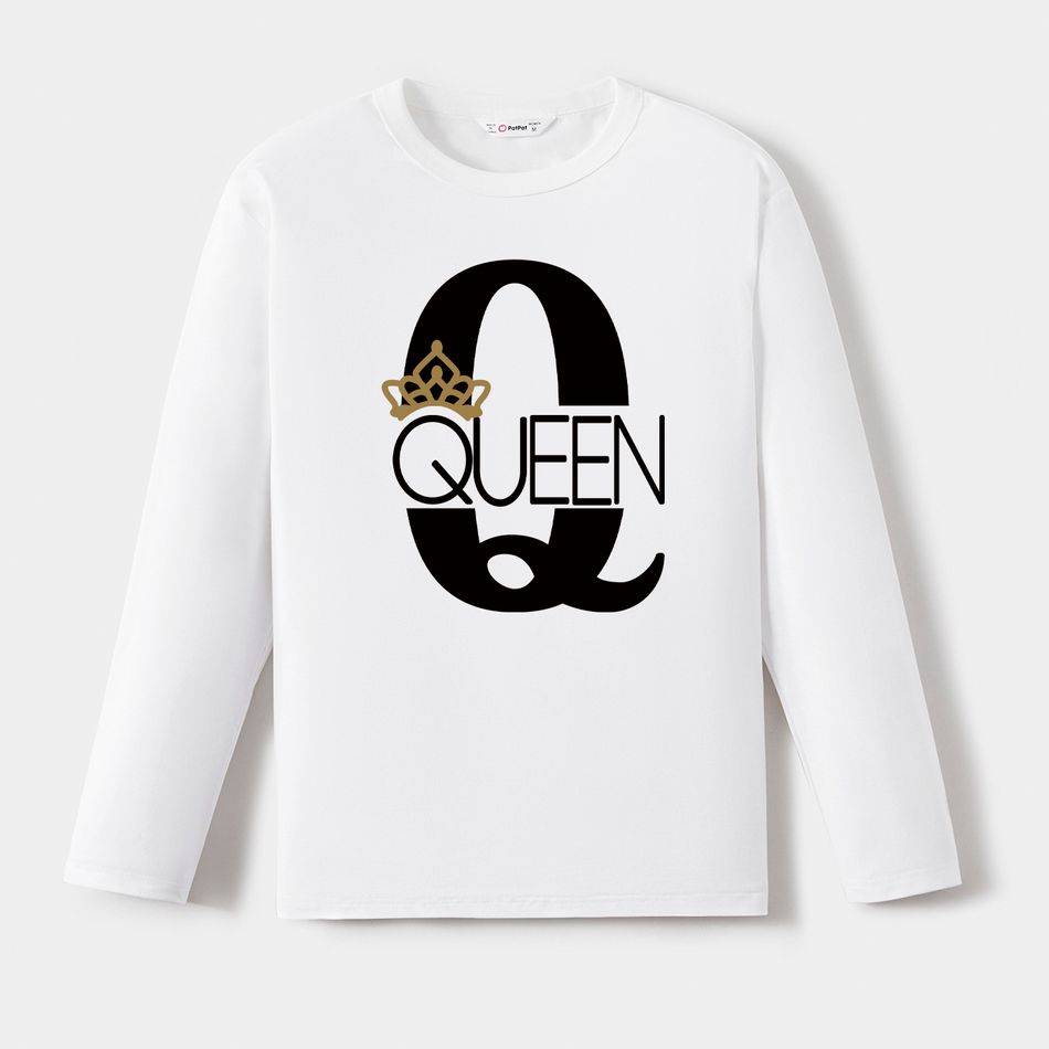 Go-Neat Water Repellent and Stain Resistant Family Matching KING & QUEEN Long-sleeve Tee White big image 5