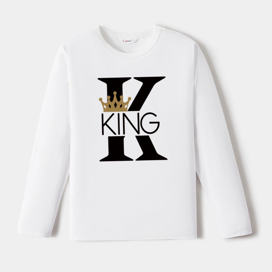 Go-Neat Water Repellent and Stain Resistant Family Matching KING & QUEEN Long-sleeve Tee White big image 4