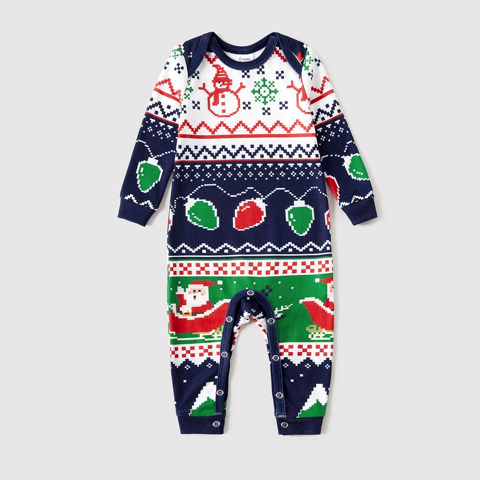 Christmas Family Matching Allover Print Long-sleeve Snug Fit Pajamas Sets Colorful big image 10