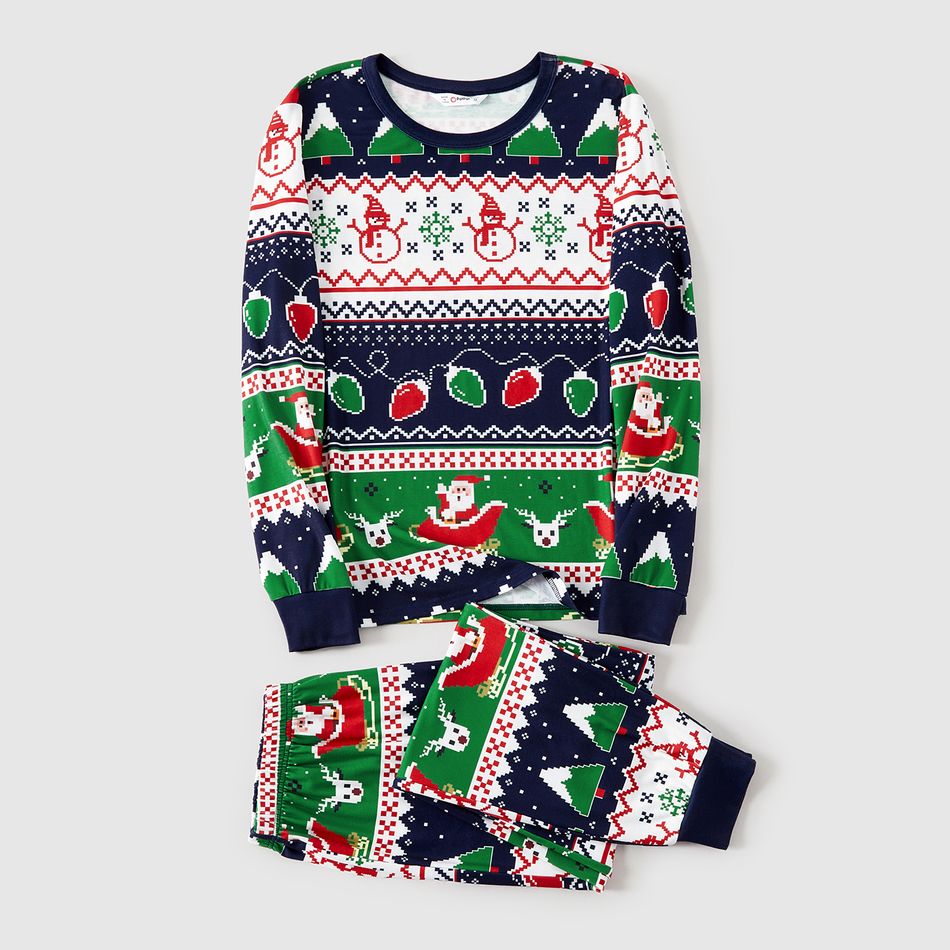 Christmas Family Matching Allover Print Long-sleeve Snug Fit Pajamas Sets Colorful big image 8