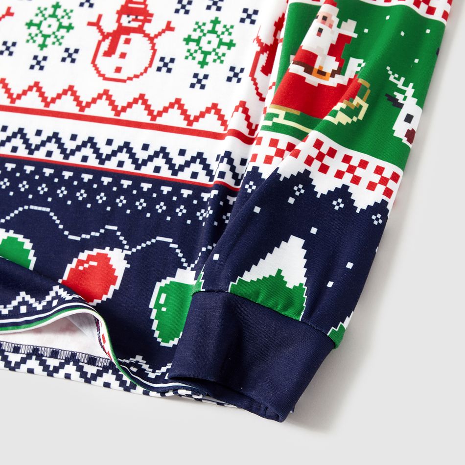 Christmas Family Matching Allover Print Long-sleeve Snug Fit Pajamas Sets Colorful big image 5