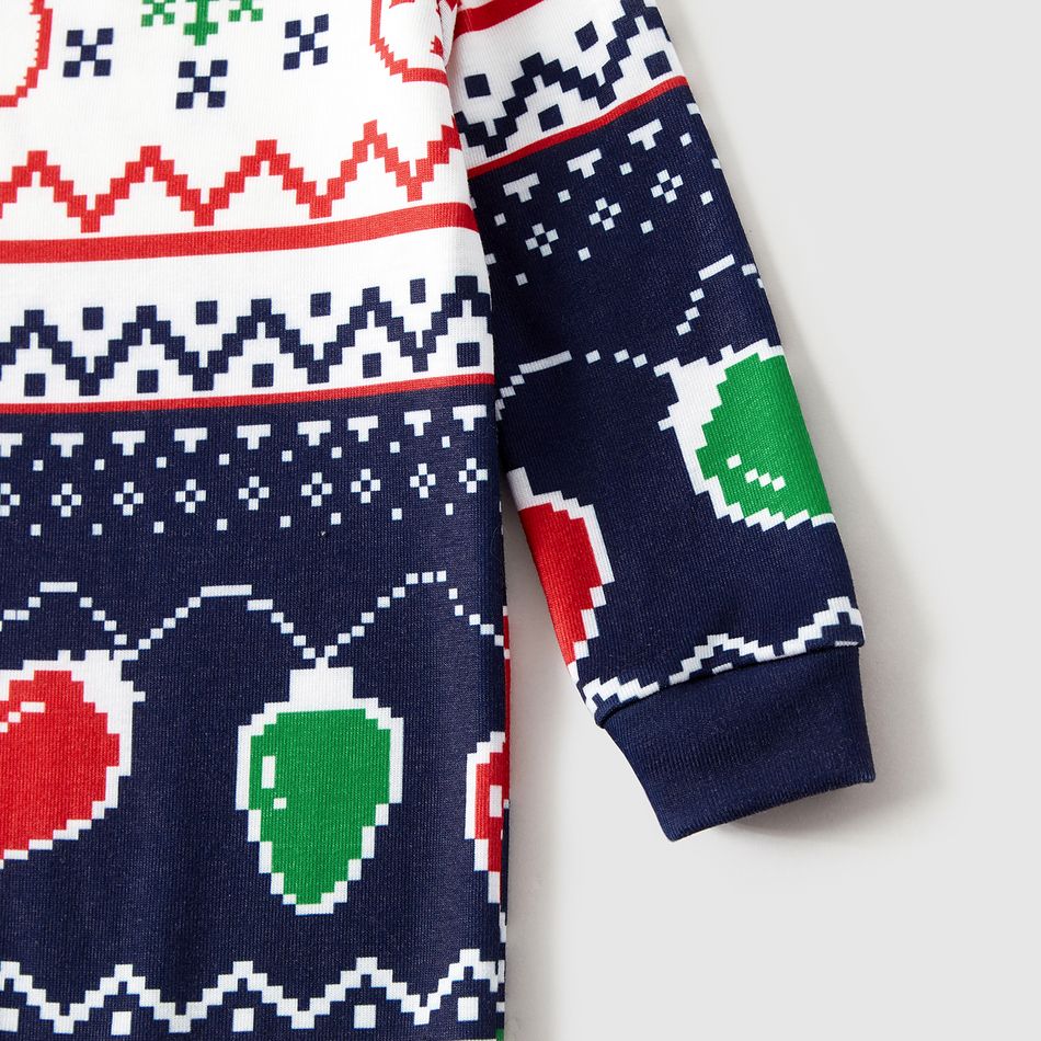Christmas Family Matching Allover Print Long-sleeve Snug Fit Pajamas Sets Colorful big image 12