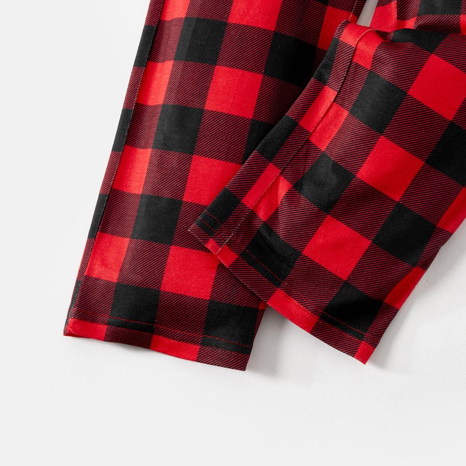 PAW Patrol Family Matching Christmas Red Plaid Long-sleeve Cartoon Graphic Pajamas Sets (Flame Resistant) redblack big image 4