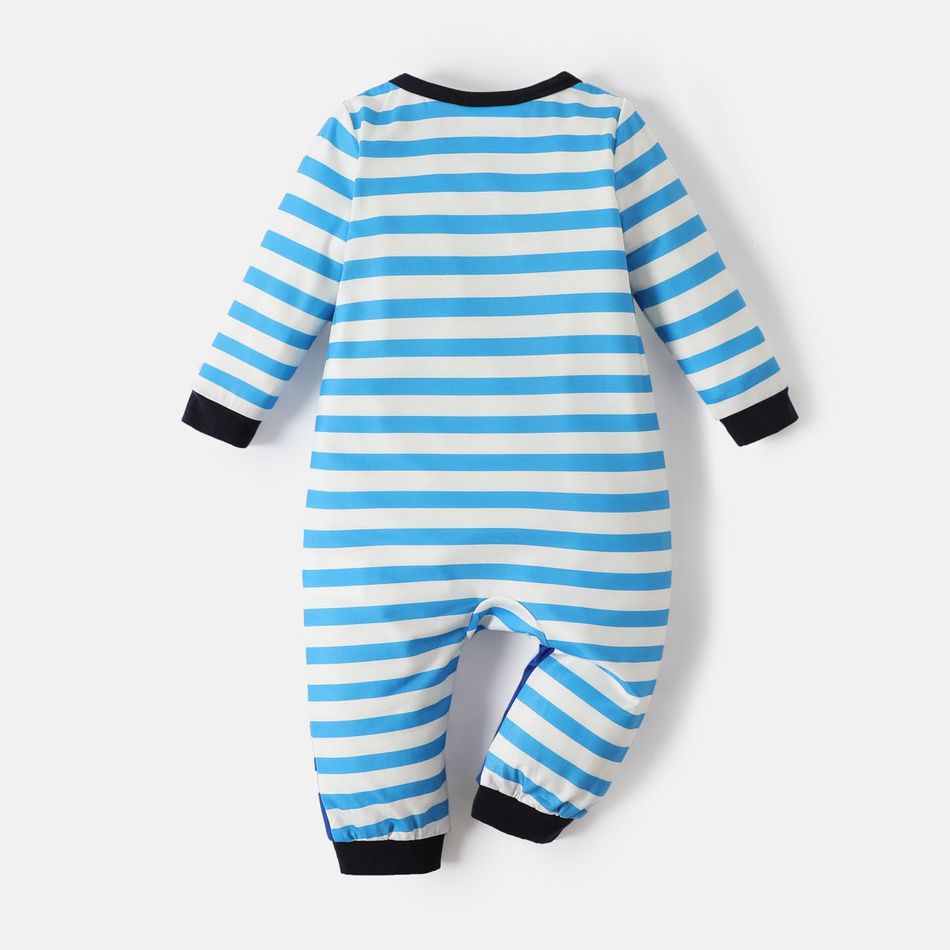 Thomas & Friends Baby Boy/Girl Striped Long-sleeve Graphic Button Jumpsuit BLUEWHITE big image 3