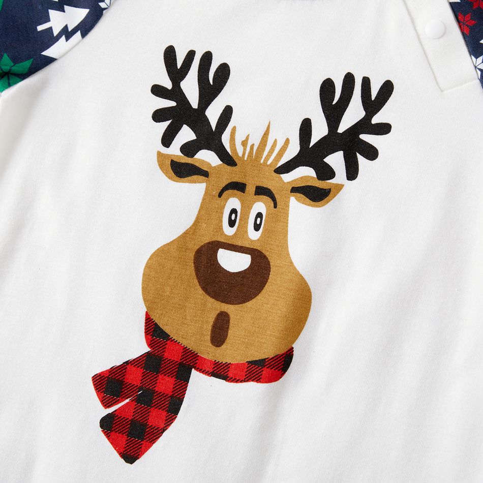 Christmas Family Matching Short-sleeve Deer Graphic Allover Print Pajamas Sets (Flame Resistant) blueblack big image 12