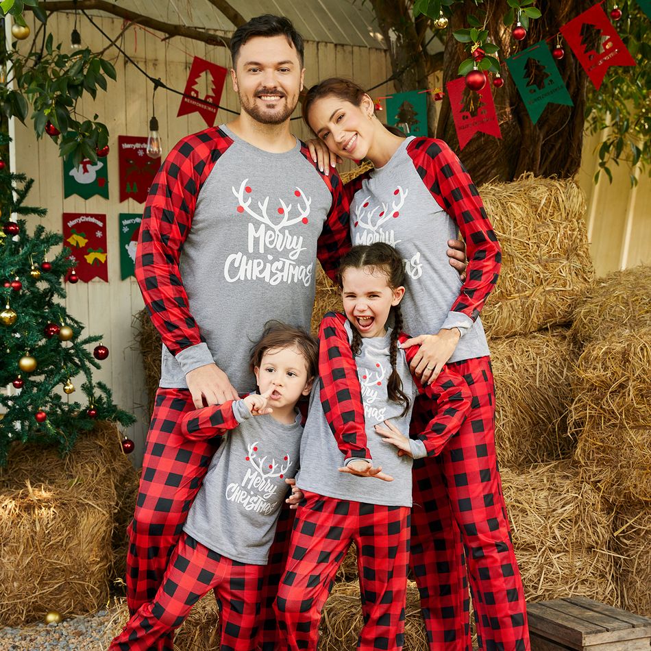 Natale Look per tutta la famiglia Manica lunga Coordinati per tutta la famiglia Pigiami (Flame Resistant) Grigio big image 3