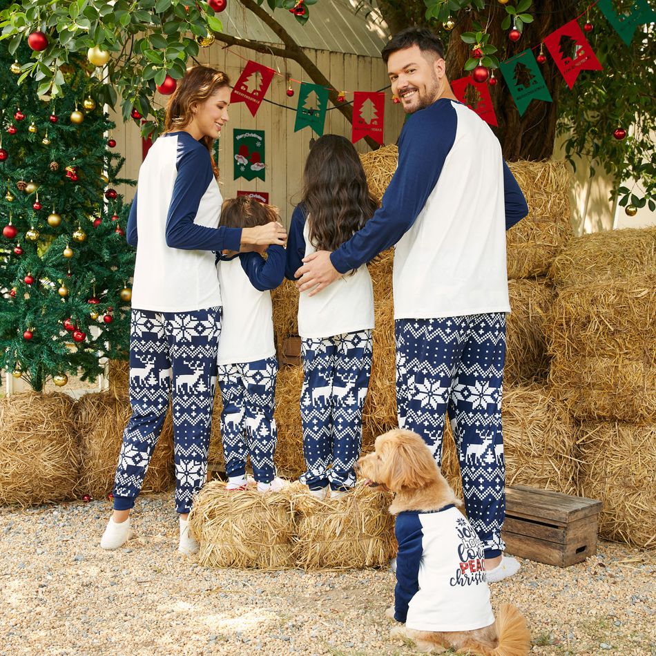 Christmas Family Matching Letter Print Raglan-sleeve Pajamas Sets (Flame Resistant) ColorBlock big image 6