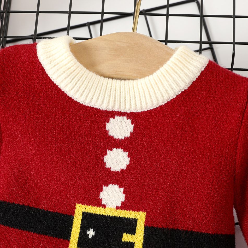 Christmas Baby Girl Red Knitted Sweater Dress Red big image 3
