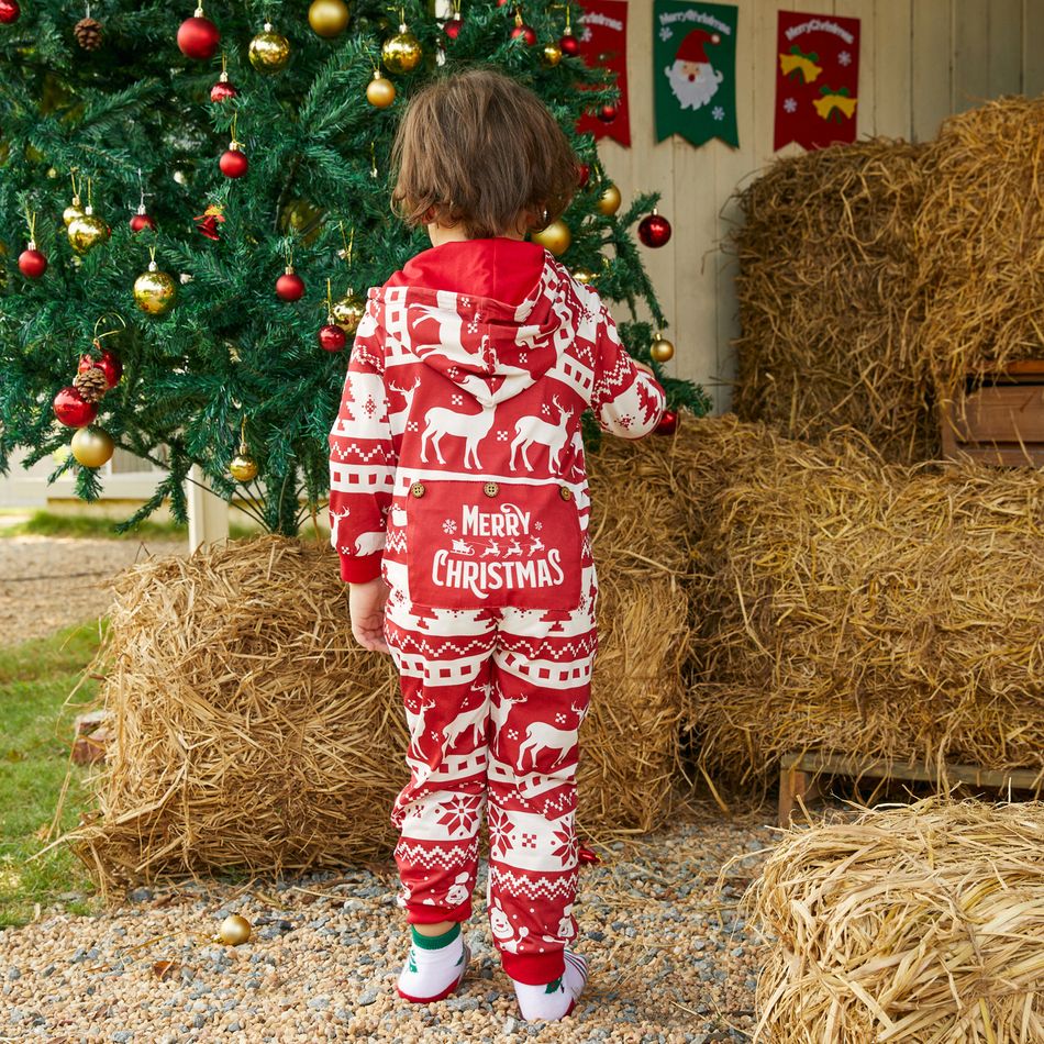 Natal Look de família Manga comprida Conjuntos de roupa para a família Pijamas (Flame Resistant) vermelho 2 big image 6