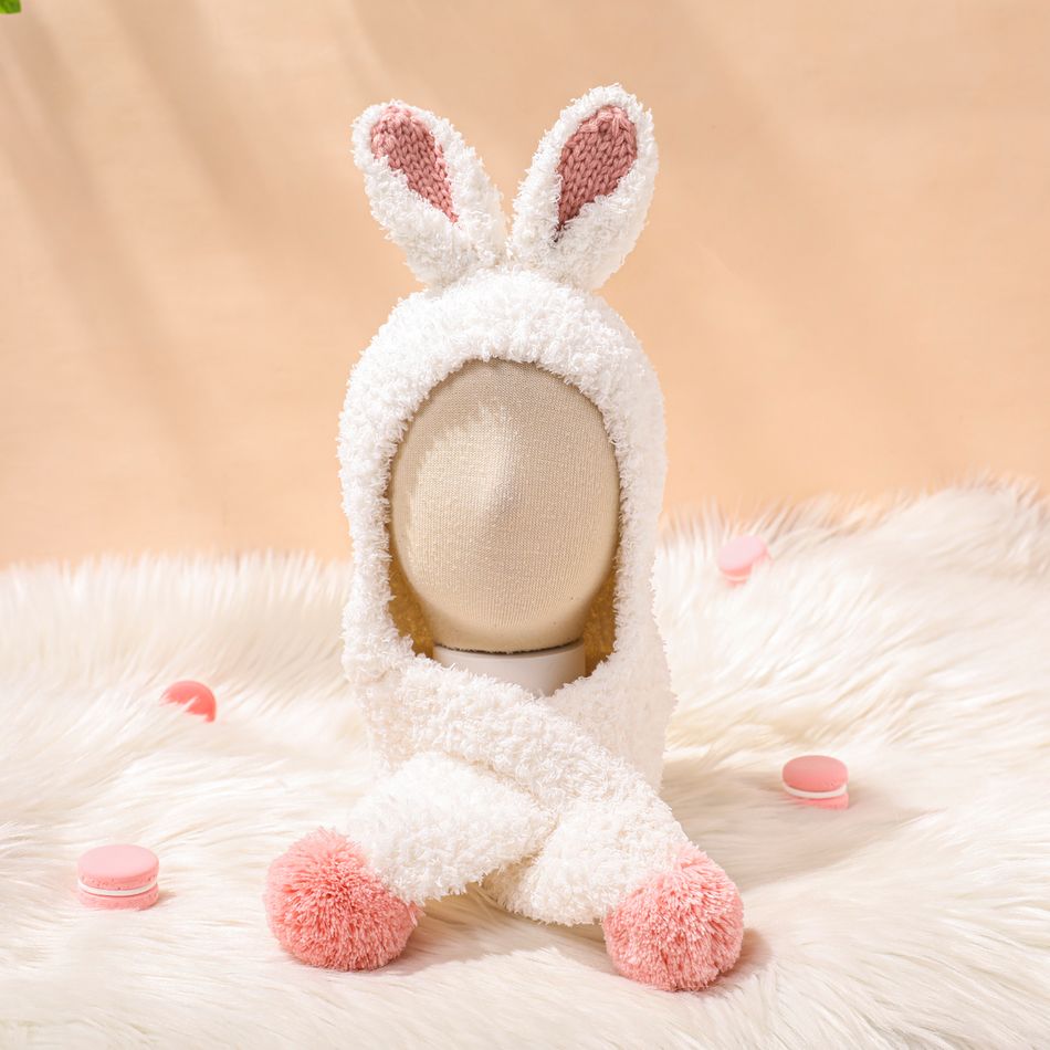 Baby Plush Cartoon Bunny Hat White big image 2