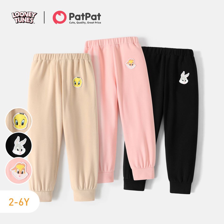 Looney Tunes Toddler Girl Patch Embroidered Elasticized Pants Pink big image 2