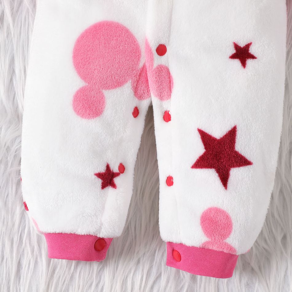 Baby Star Allover Long-sleeve Fluffy Jumpsuit Hot Pink big image 5