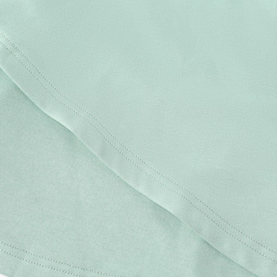 Maternity Minimalist Solid Criss Cross Front Long-sleeve Nursing Top & Sweatpants Set Light Green big image 6