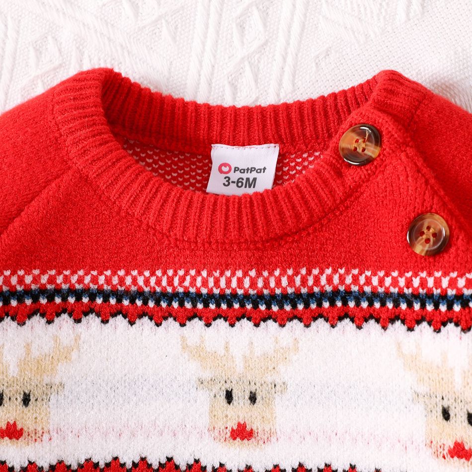 Christmas Baby Boy/Girl Deer Pattern Long-sleeve Knitted Sweater Red