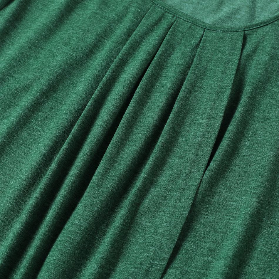 Nursing Minimalist Solid Tulip Hem Long-sleeve Pullover Green