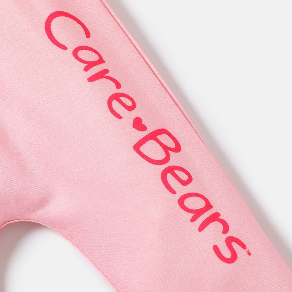 Care Bears 2pcs Baby Boy/Girl Bear & Letter Print Raglan-sleeve Sweatshirt and Sweatpants Set Pink big image 6