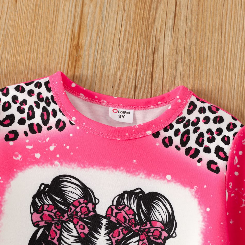 Toddler Girl Character Leopard Print Pullover Sweatshirt Roseo big image 5