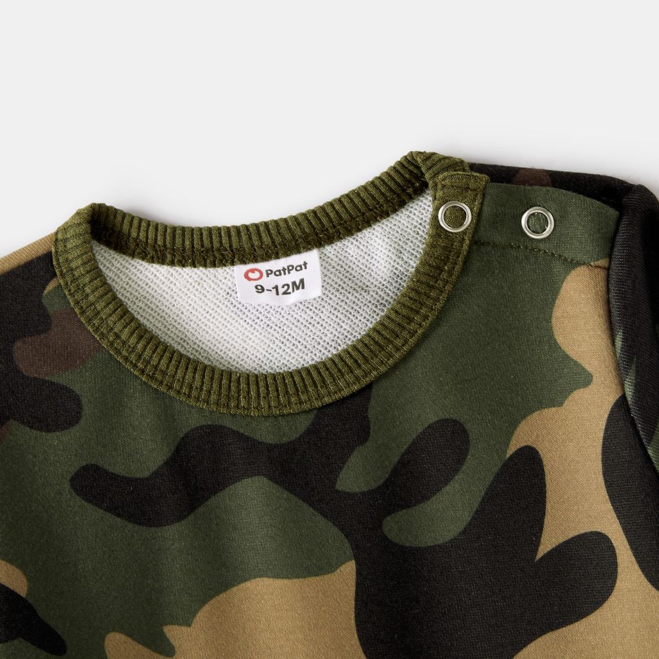 Family Matching Army Green Camouflage Print Long-sleeve Sweatshirts Army green big image 10