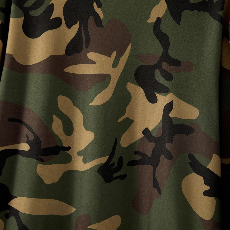 Family Matching Army Green Camouflage Print Long-sleeve Sweatshirts Army green big image 6