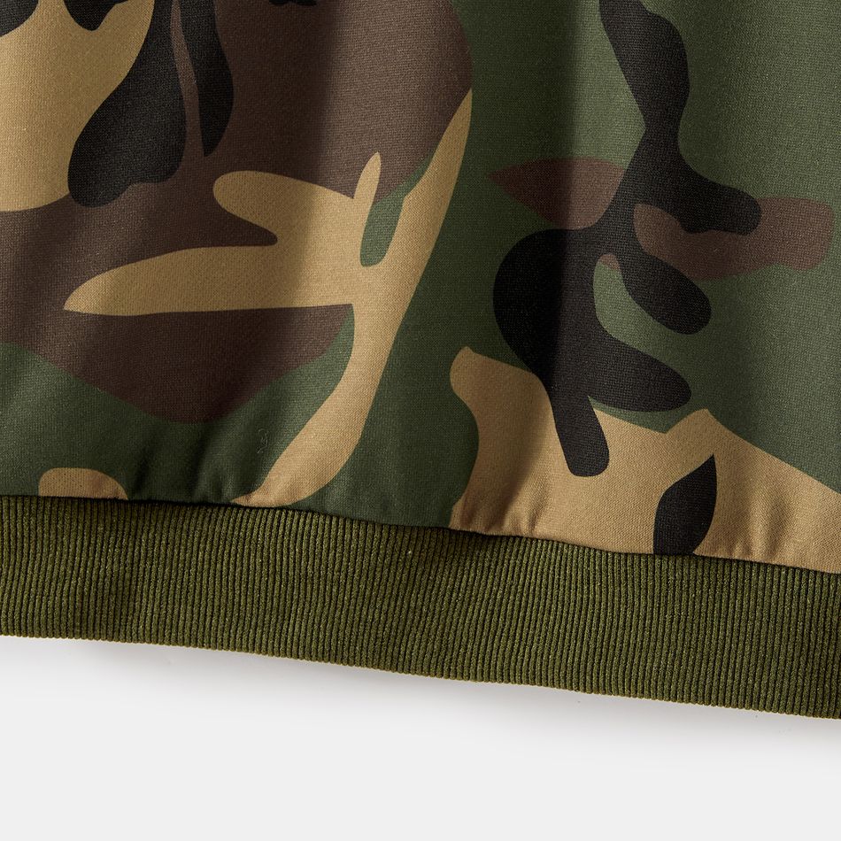 Family Matching Army Green Camouflage Print Long-sleeve Sweatshirts Army green big image 8