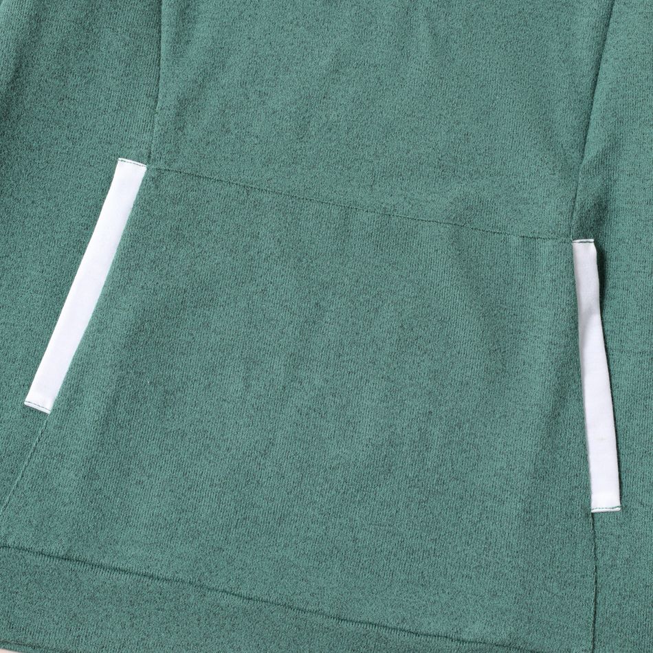 Nursing Kangaroo Pocket Drawstring Green Hoodie Green big image 4