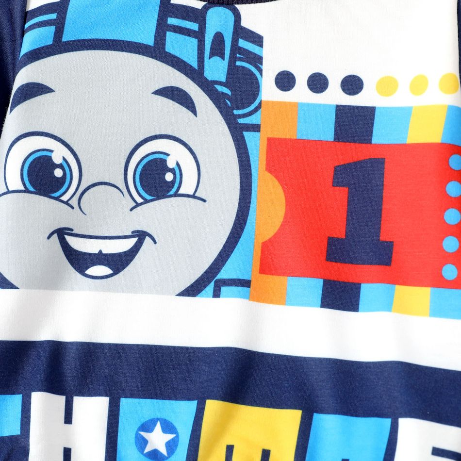 Thomas & Friends 2pcs Baby Boy Graphic Print Blue Long-sleeve Sweatshirt and Sweatpants Set Blue big image 4