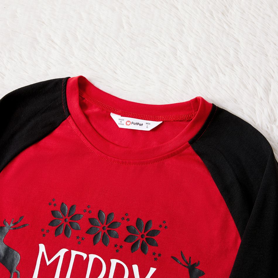 Christmas Letter Print Family Matching Pajamas Sets Red big image 4