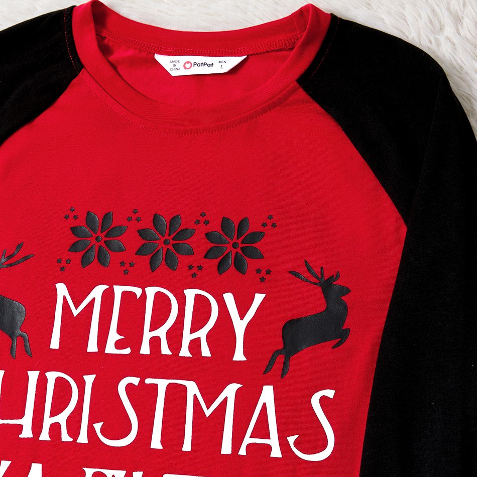Christmas Letter Print Family Matching Pajamas Sets Red big image 5