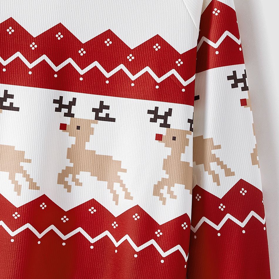 Christmas Family Matching Allover Reindeer Print Raglan-sleeve Sweatshirts Red big image 7