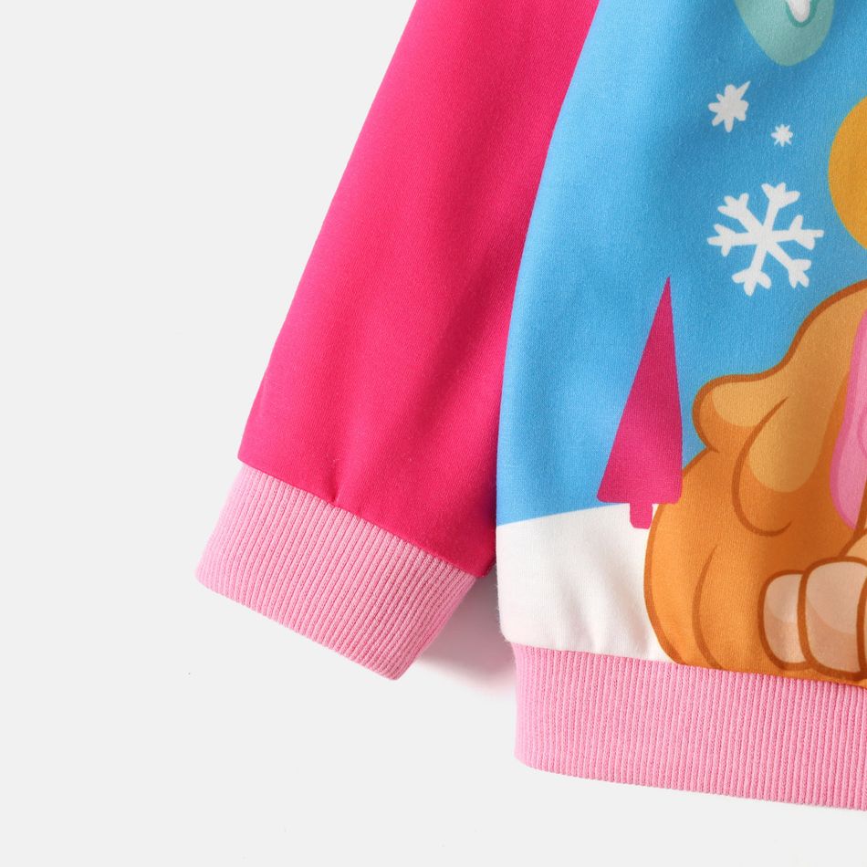 PAW Patrol Toddler Boy/Girl Christmas Colorblock Raglan Sleeve Pullover Sweatshirt Pink big image 5