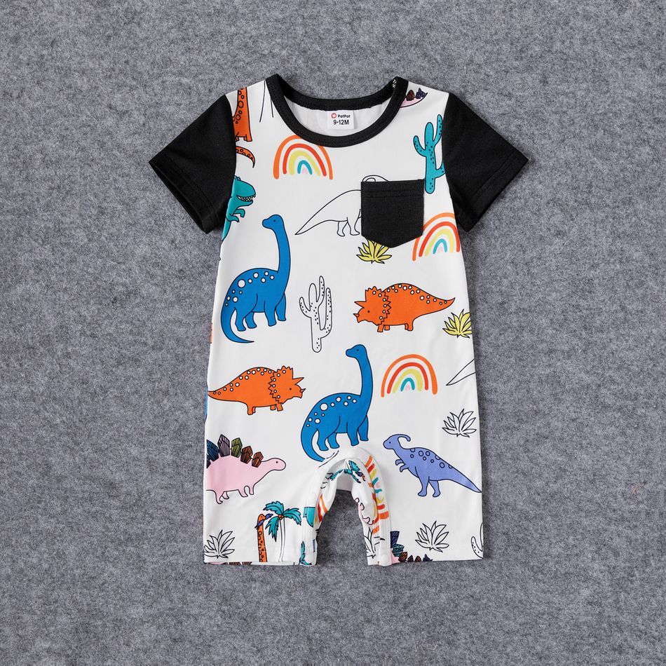 Look de família Dinossauro Manga curta Conjuntos de roupa para a família Conjuntos colorido big image 9