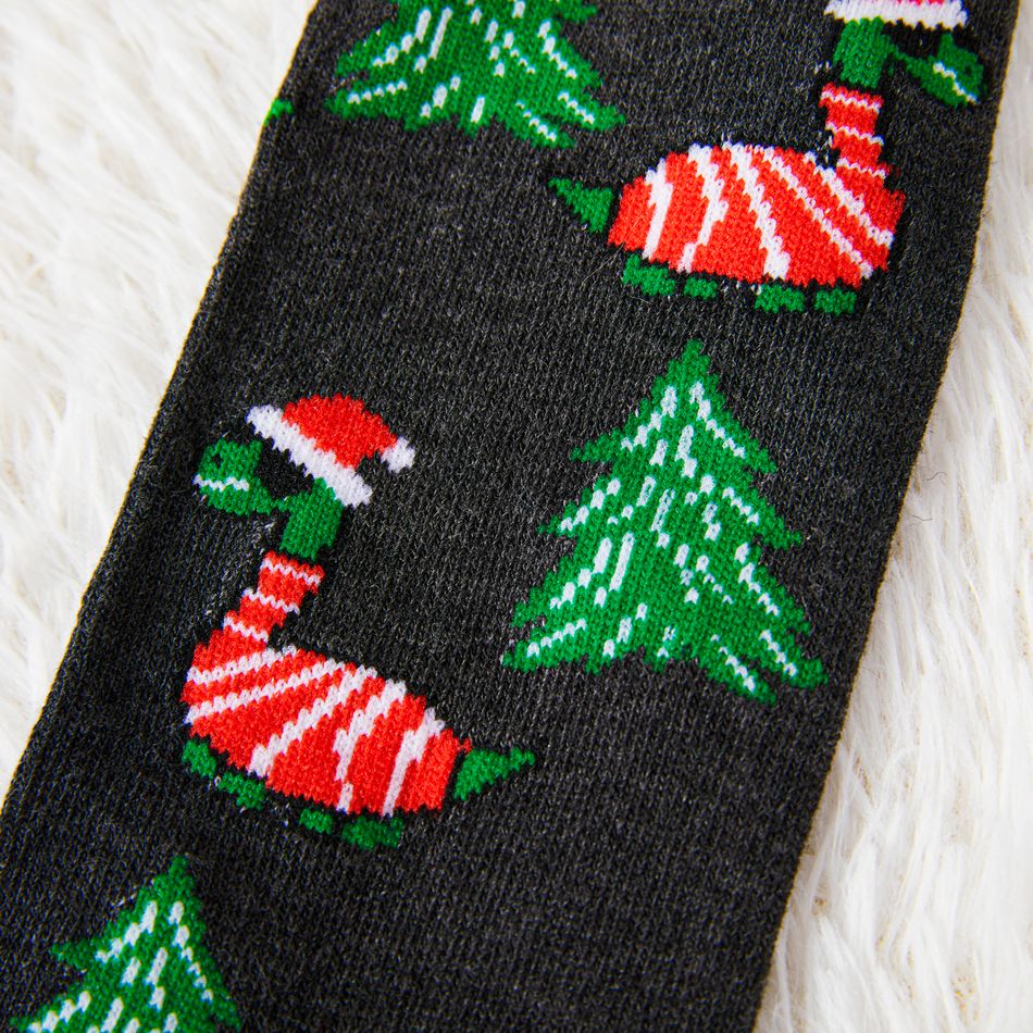 Christmas Pattern Crew Socks for Mom and Me Dark Grey big image 6
