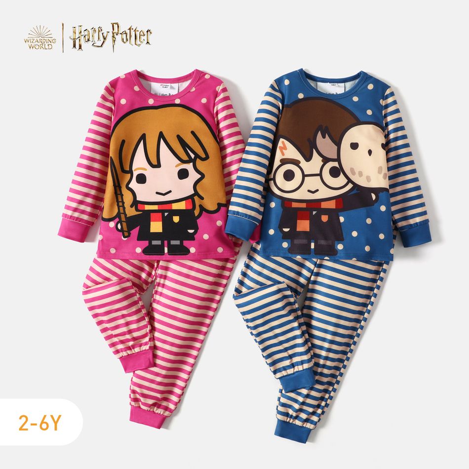 Harry Potter 2pcs Toddler Gil/Boy Character Print Striped Sweatshirt and Pants Set Tibetanblue big image 2