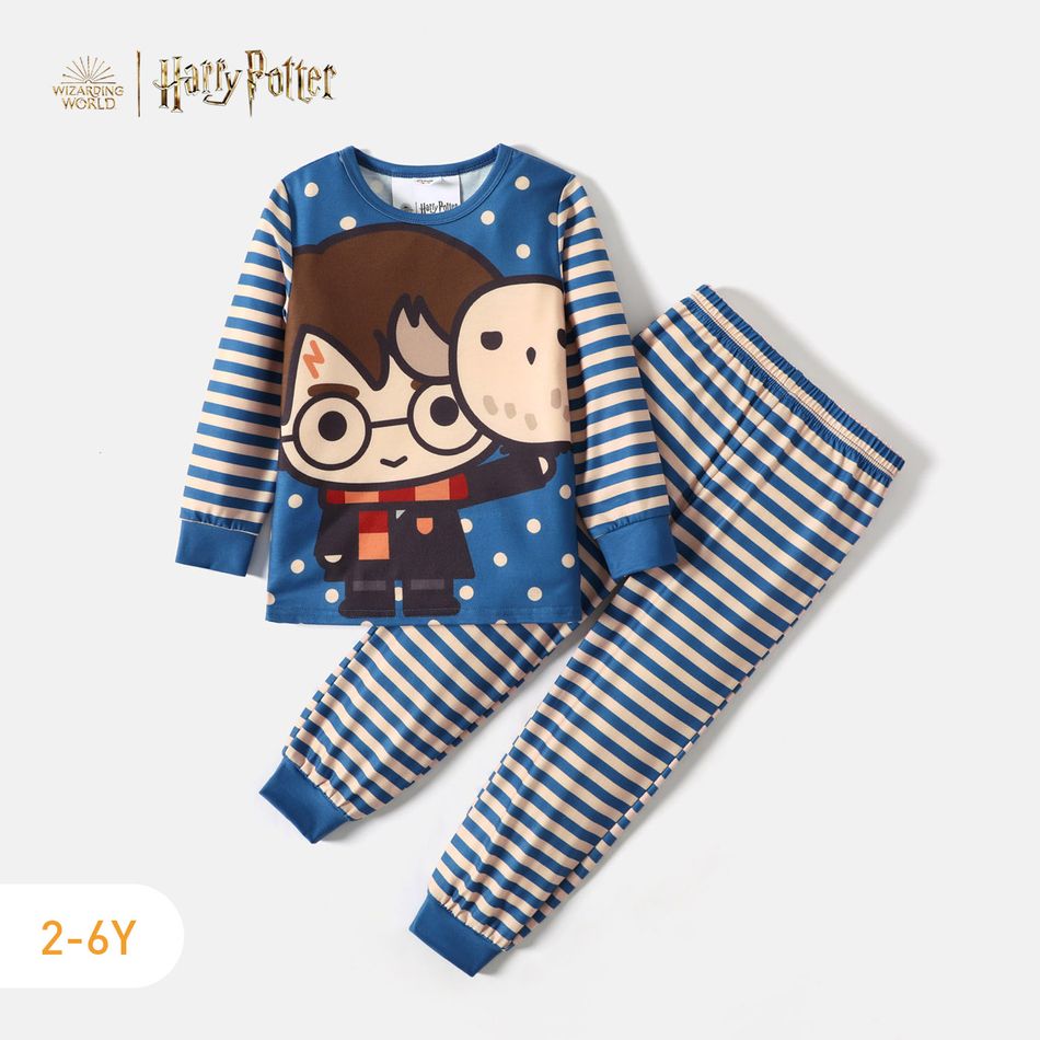 Harry Potter 2pcs Toddler Gil/Boy Character Print Striped Sweatshirt and Pants Set Tibetanblue big image 1