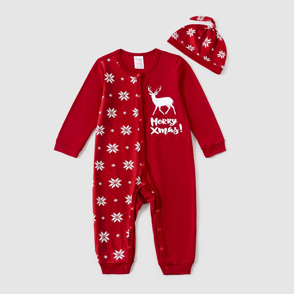 Natal Look de família Manga comprida Conjuntos de roupa para a família Pijamas (Flame Resistant) Borgonha big image 11