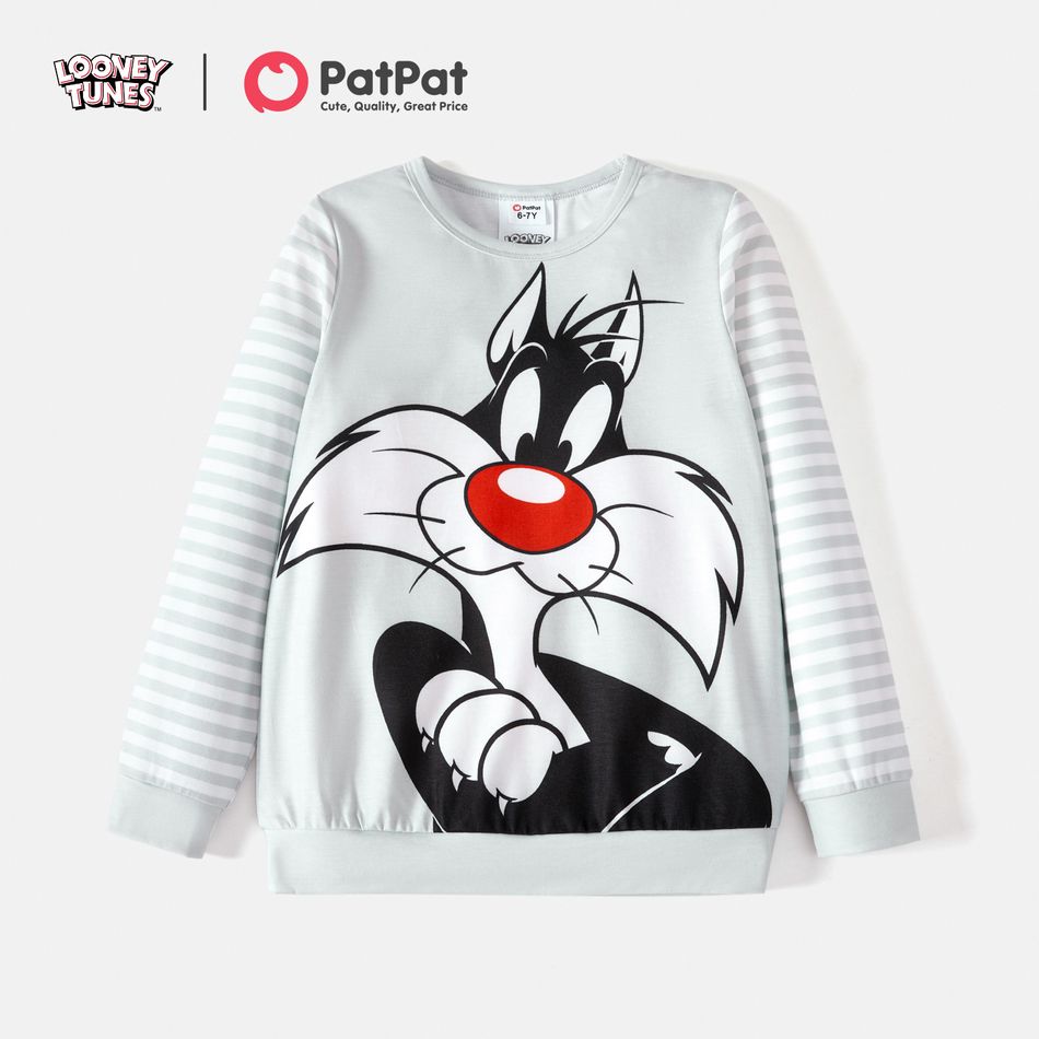 Looney Tunes Family Matching Striped Long-sleeve Cartoon Print Sweatshirts Multi-color big image 8