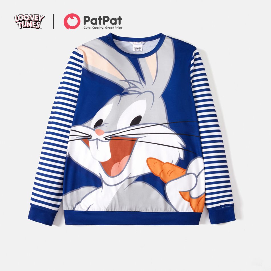 Looney Tunes Family Matching Striped Long-sleeve Cartoon Print Sweatshirts Multi-color big image 3