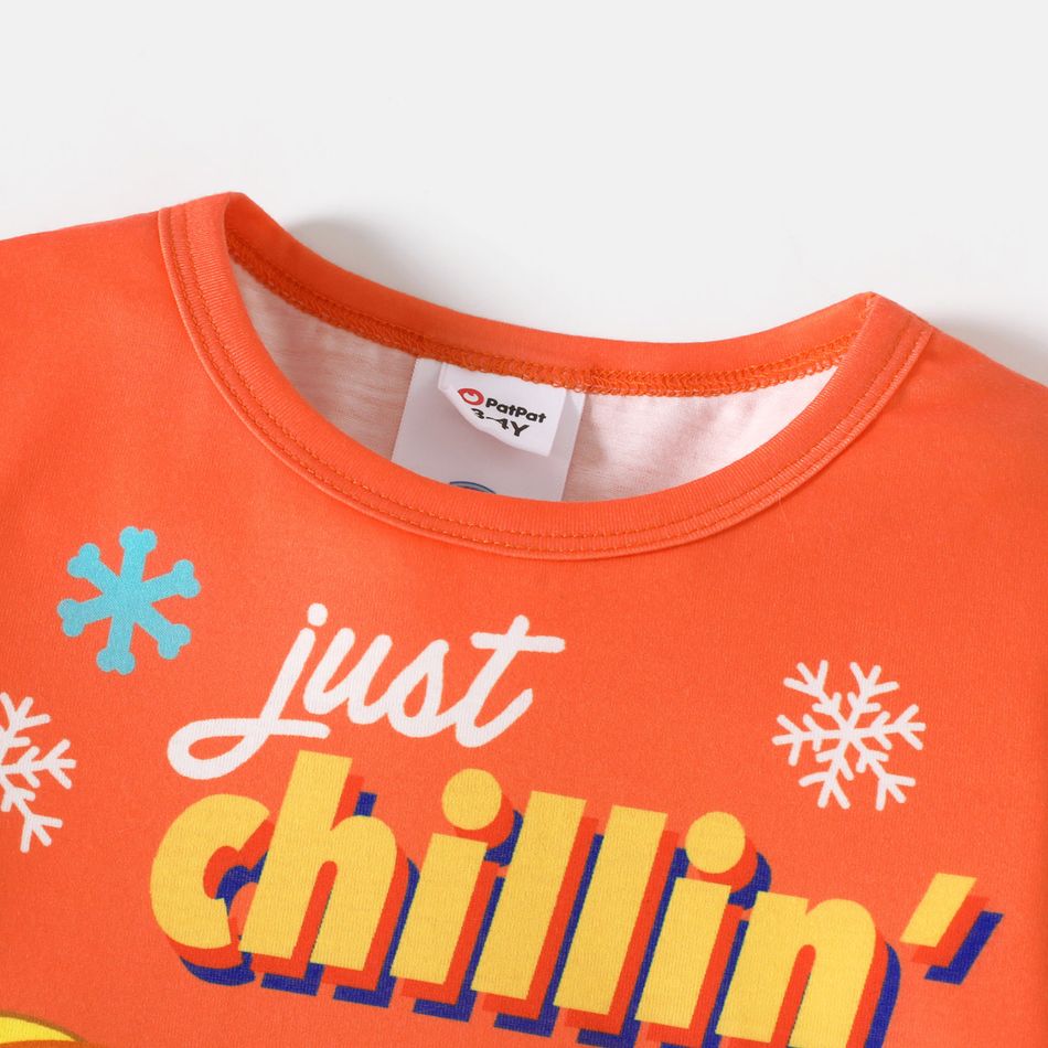 PAW Patrol Toddler Boy/Girl Christmas Letter Print Long-sleeve Tee Orange big image 6