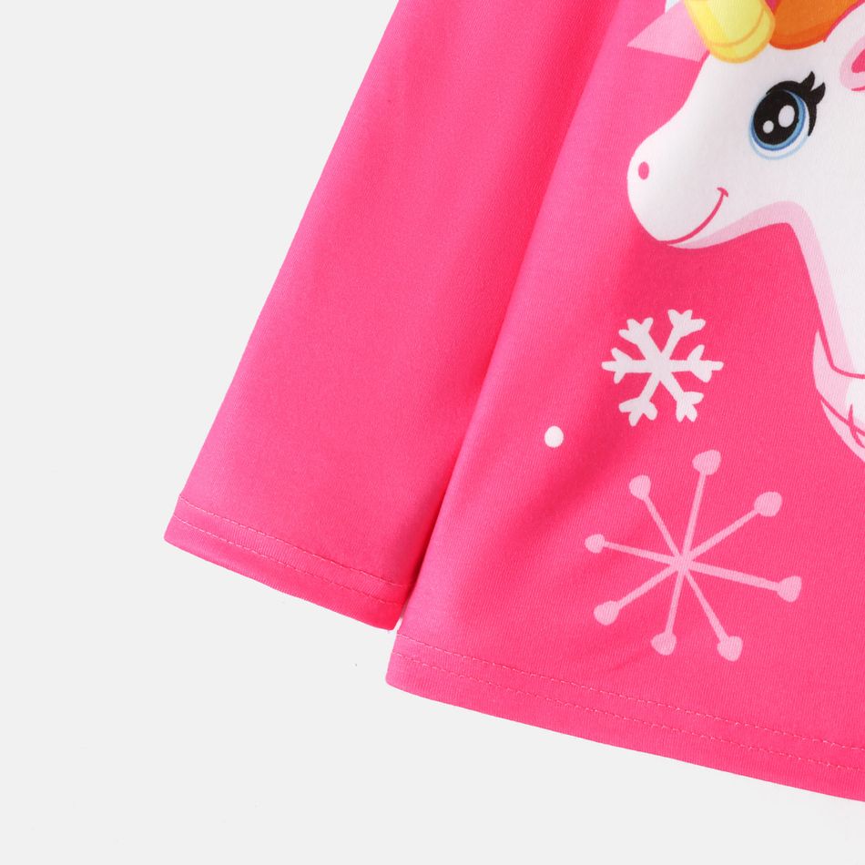 PAW Patrol Toddler Boy/Girl Christmas Letter Print Long-sleeve Tee Hot Pink big image 4