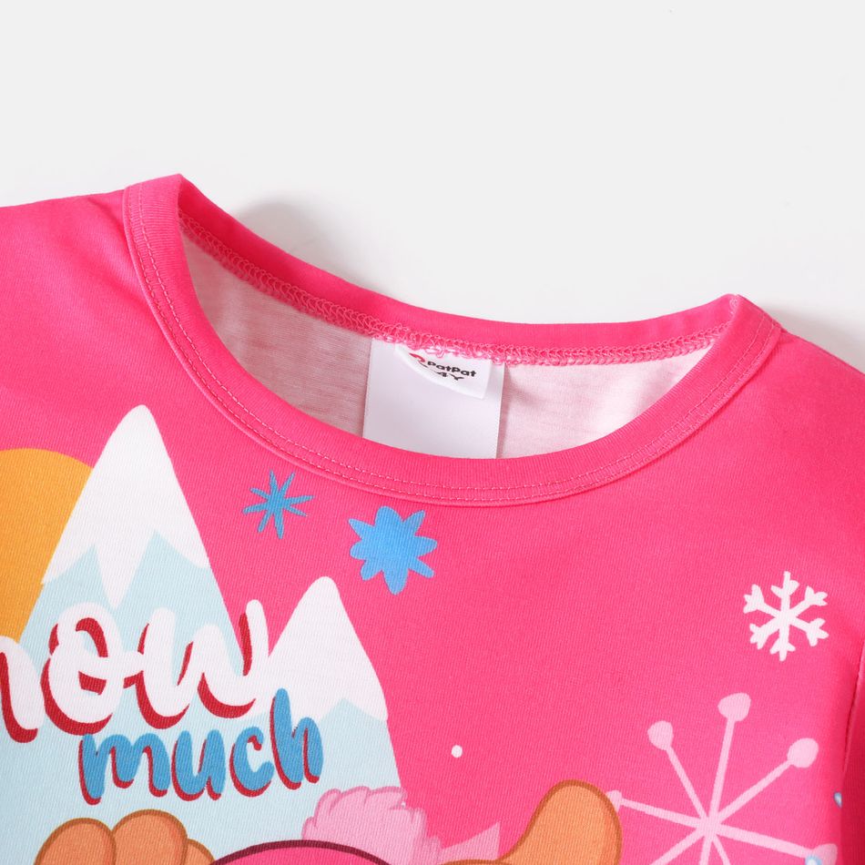 PAW Patrol Toddler Boy/Girl Christmas Letter Print Long-sleeve Tee Hot Pink