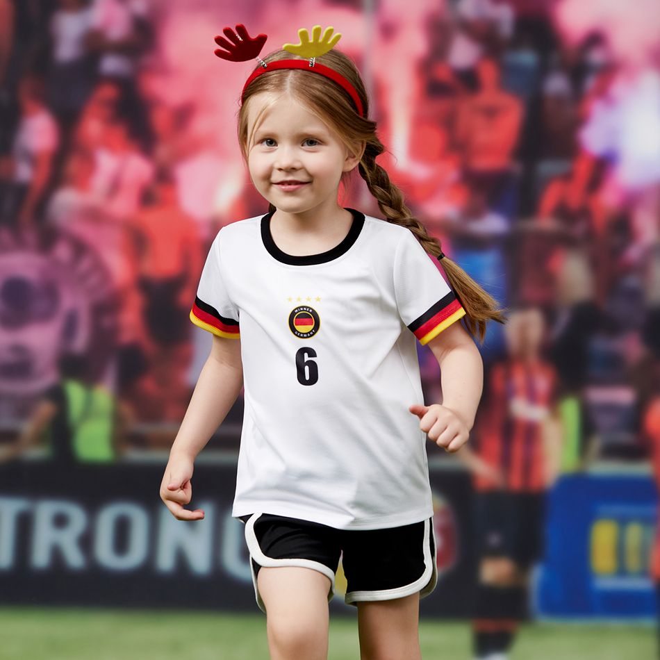 Family Matching Short-sleeve Graphic White Football T-shirts (Germany) Color block big image 6