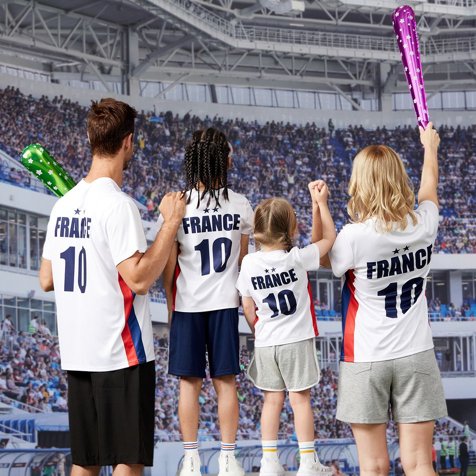 Family Matching Short-sleeve Graphic White Football T-shirts (France) White big image 6