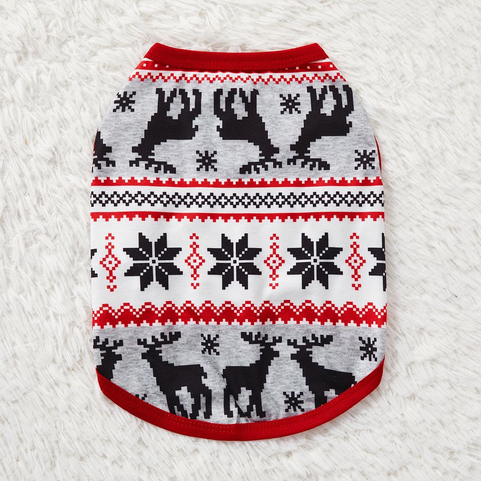 Christmas Family Matching Allover Deer & Snowflake Print Long-sleeve Pajamas Sets (Flame Resistant) MiddleAsh big image 17
