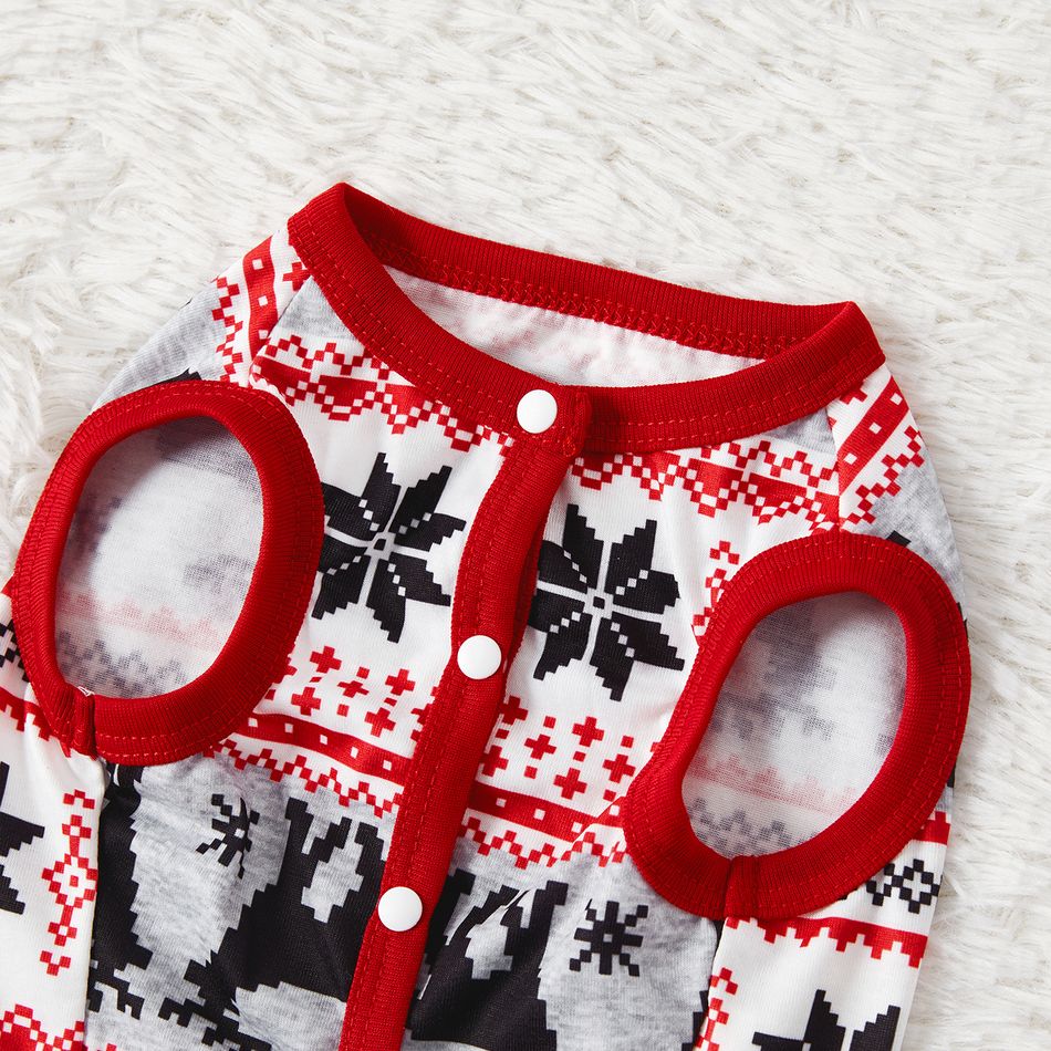 Christmas Family Matching Allover Deer & Snowflake Print Long-sleeve Pajamas Sets (Flame Resistant) MiddleAsh big image 18