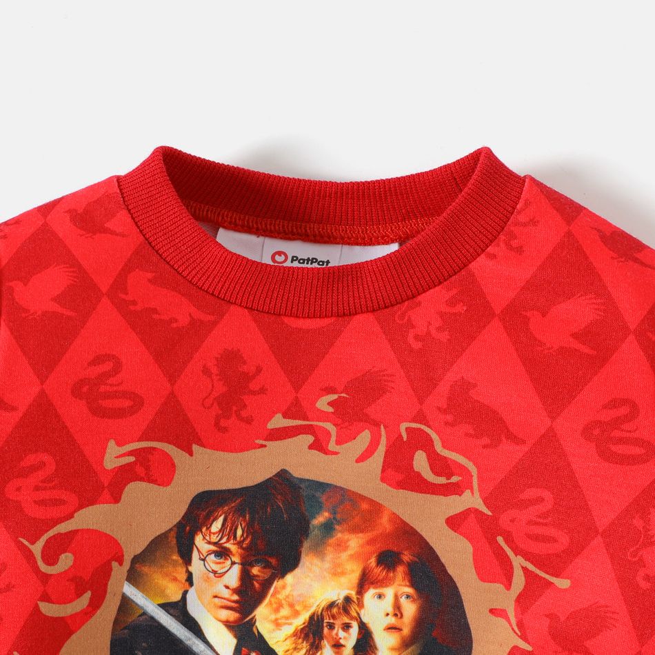 Harry Potter 2pcs Baby Boy/Girl Long-sleeve Graphic Sweatshirt and Sweatpants Set Burgundy big image 4